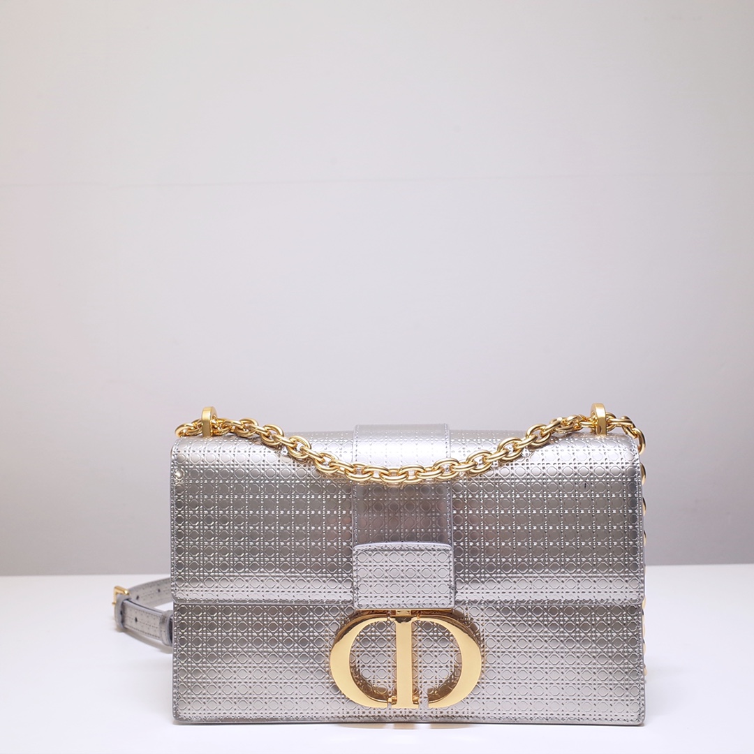 30 Montaigne Chain Bag Silver Calfskin